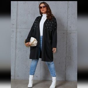 SheIn dual.pocket pearl open coat